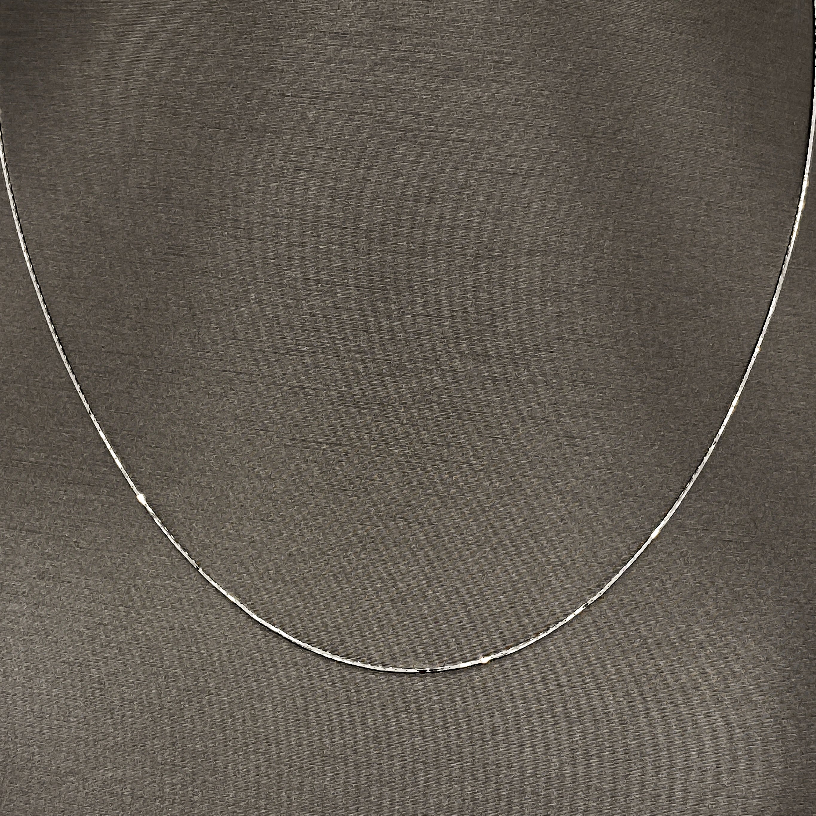 Cadena Oro Blanco 14k Cardano 40 cm, Ancho 0.5 mm