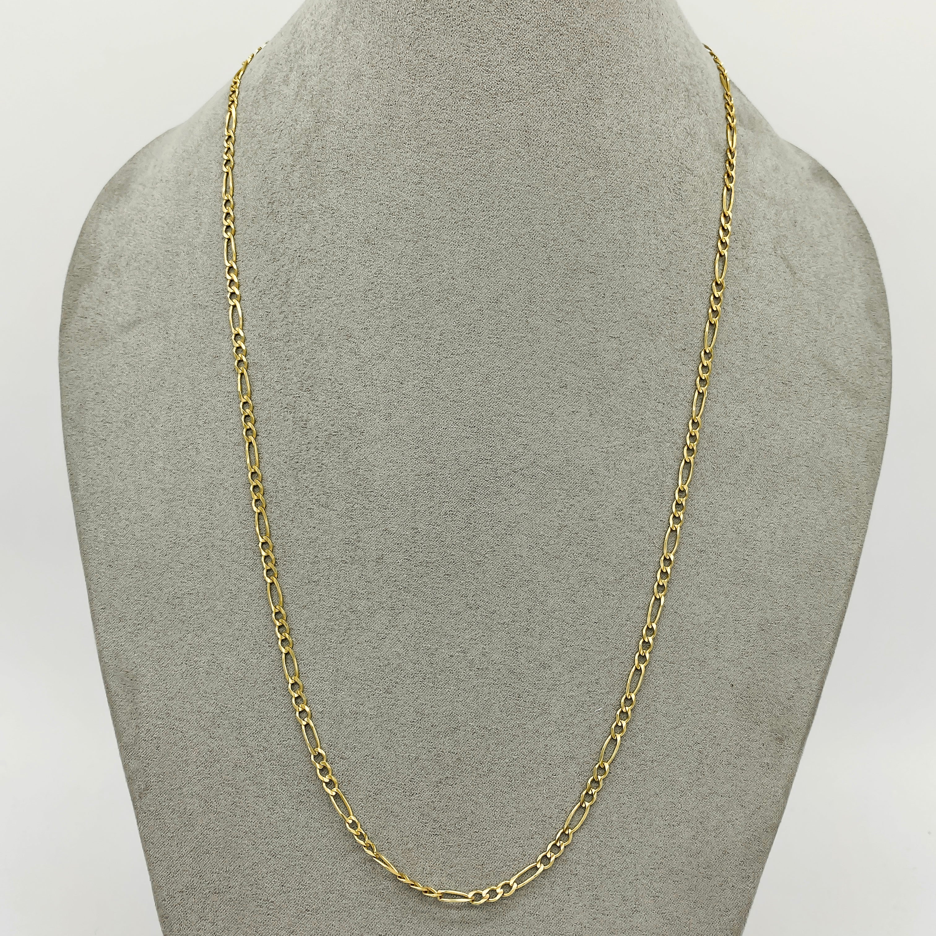 Cadena Oro 14k - Eslabon 3x1 de 60 cm, Ancho 4 mm,