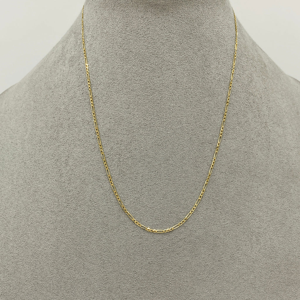 Cadena Oro 14k - 3x1 Diamantada 40 cm, Ancho 1.6 mm