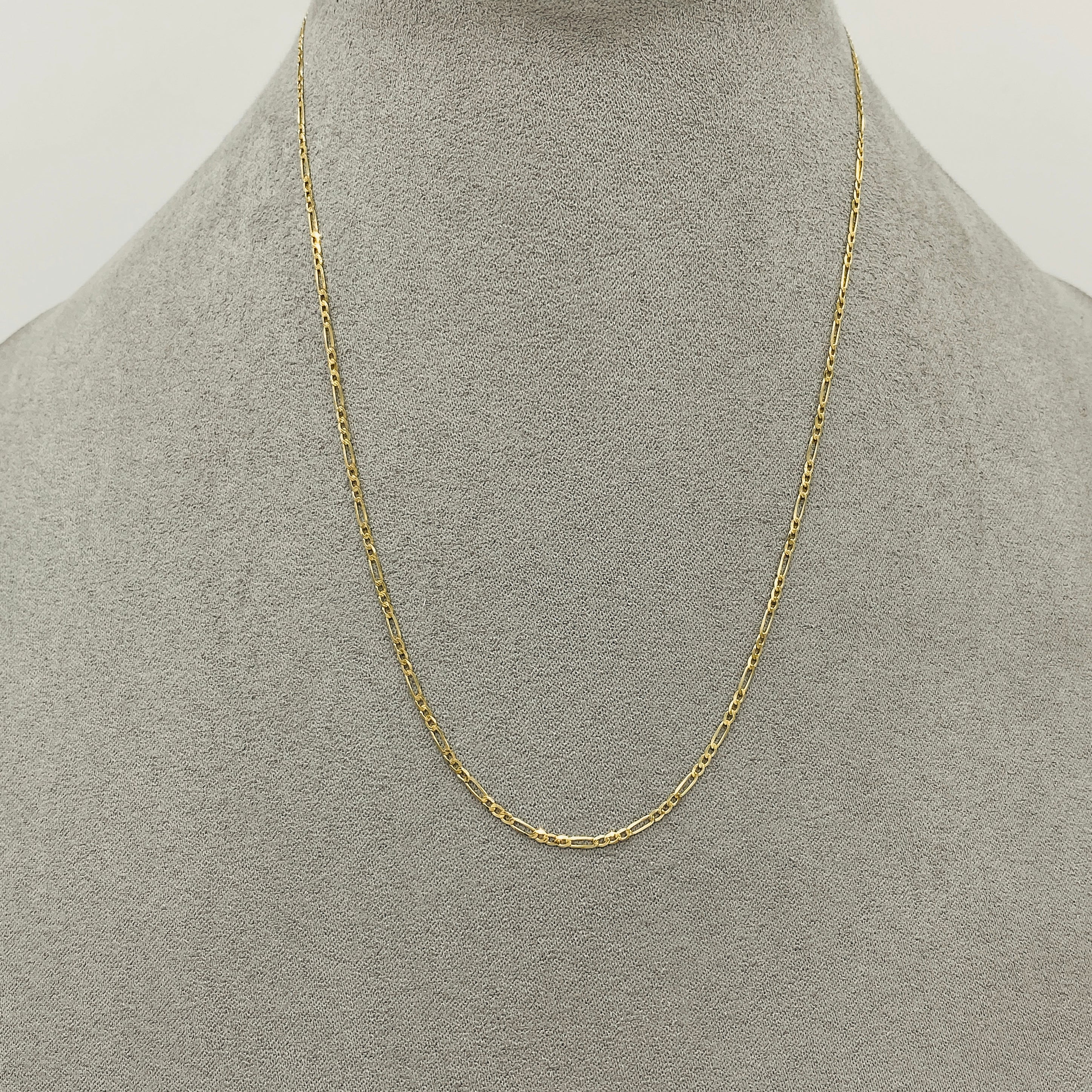Cadena Oro 14k - 3x1 Diamantada 40 cm, Ancho 1.6 mm