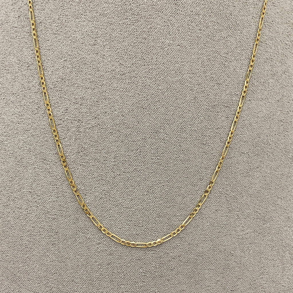 Cadena Oro 14k - 3x1 Diamantada 40 cm, Ancho 1.6 mm