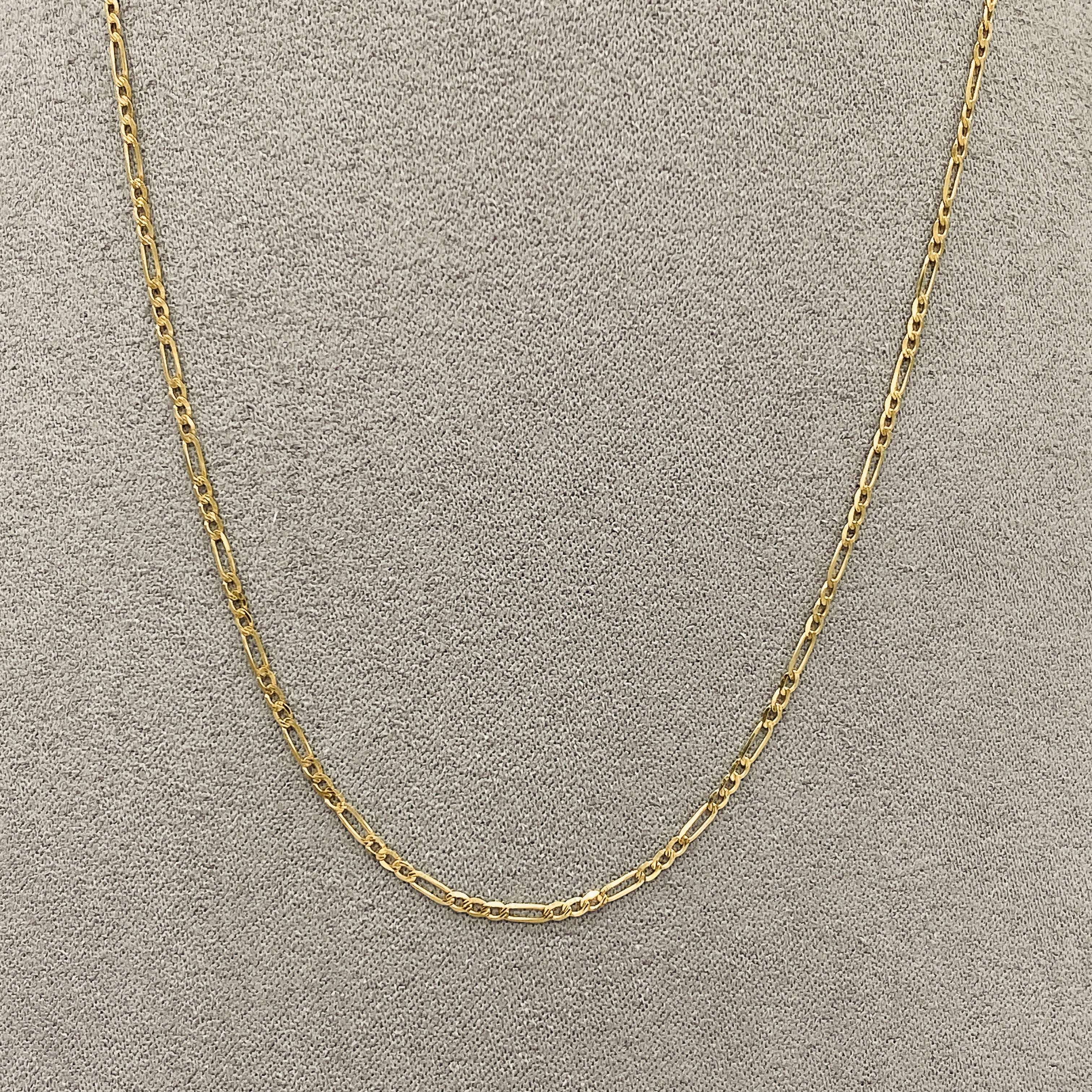 Cadena Oro 14k - 3x1 Diamantada 40 cm, Ancho 1.6 mm