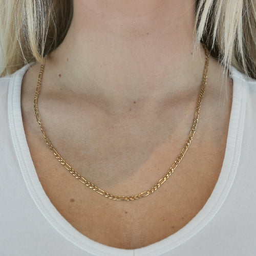 Cadena Oro 14k - Eslabon 3x1 de 60 cm, Ancho 3.2 mm