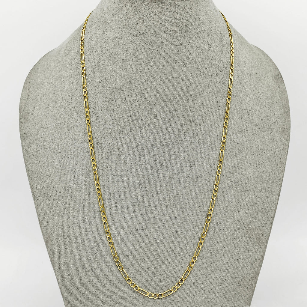 Cadena Oro 14k - Eslabon 3x1 de 60 cm, Ancho 3.2 mm