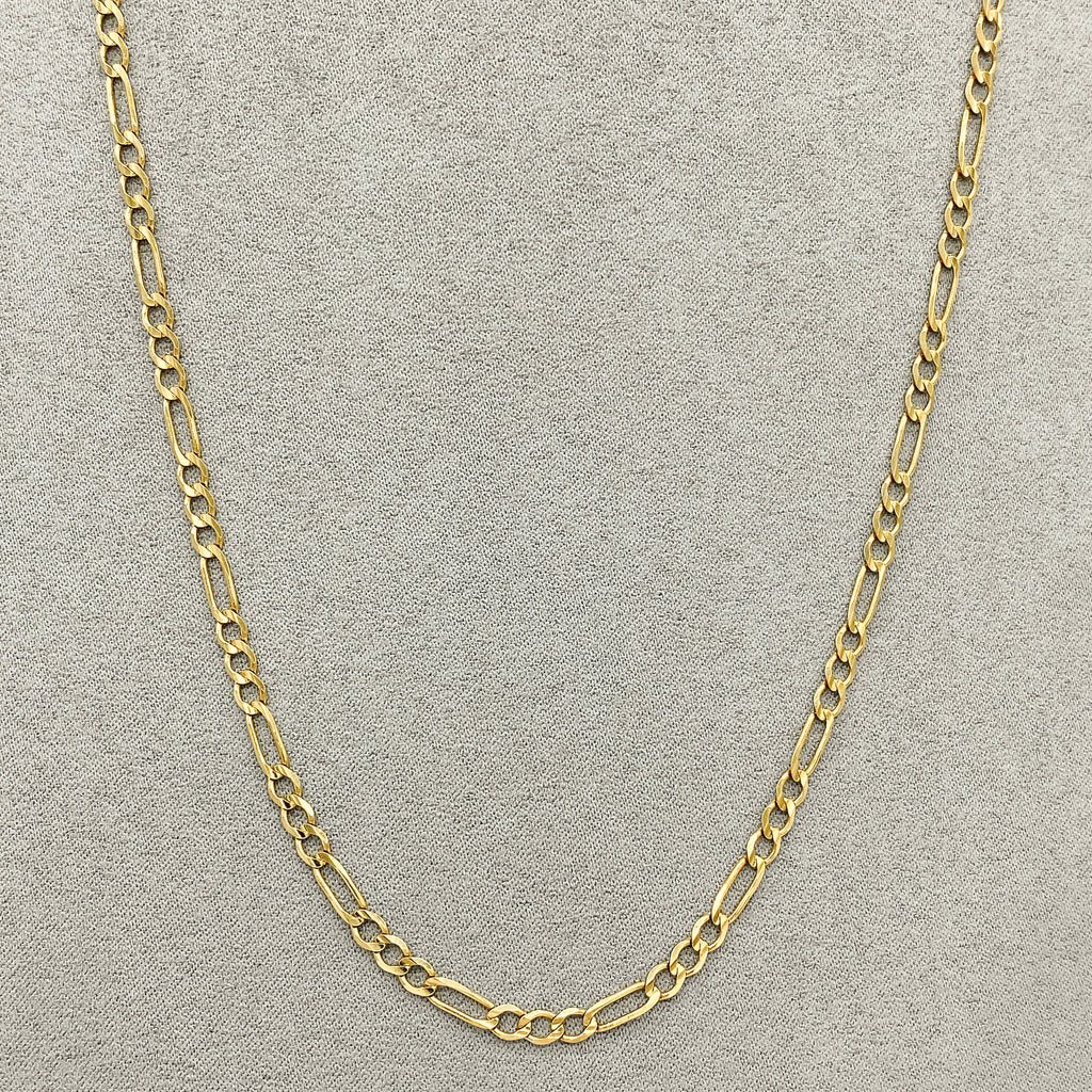 Cadena Oro 14k - Eslabon 3x1 de 60 cm, Ancho 3.2 mm