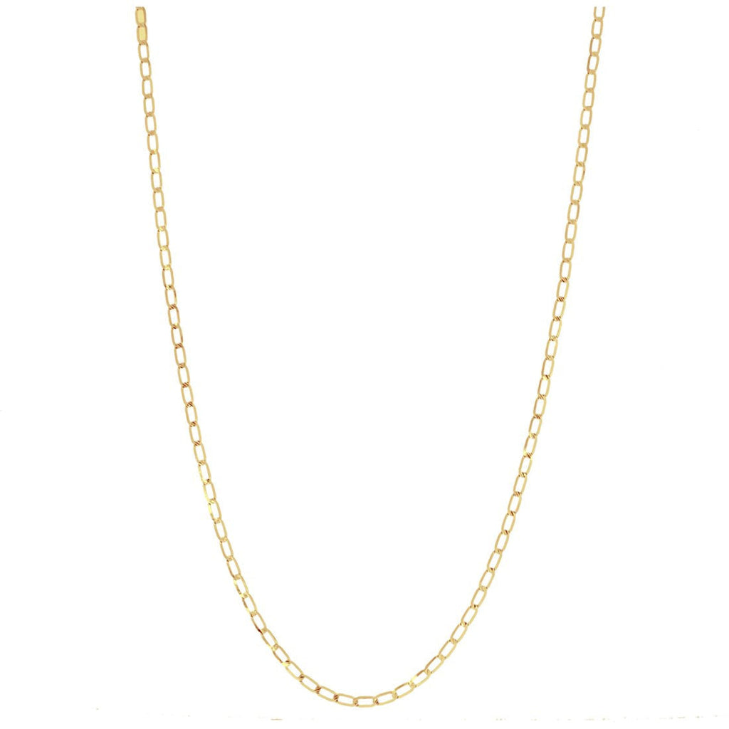 Cadena Oro 14k Eslabón Largo 1 x 1 de 45/50 cm, Ancho 1.5 mm
