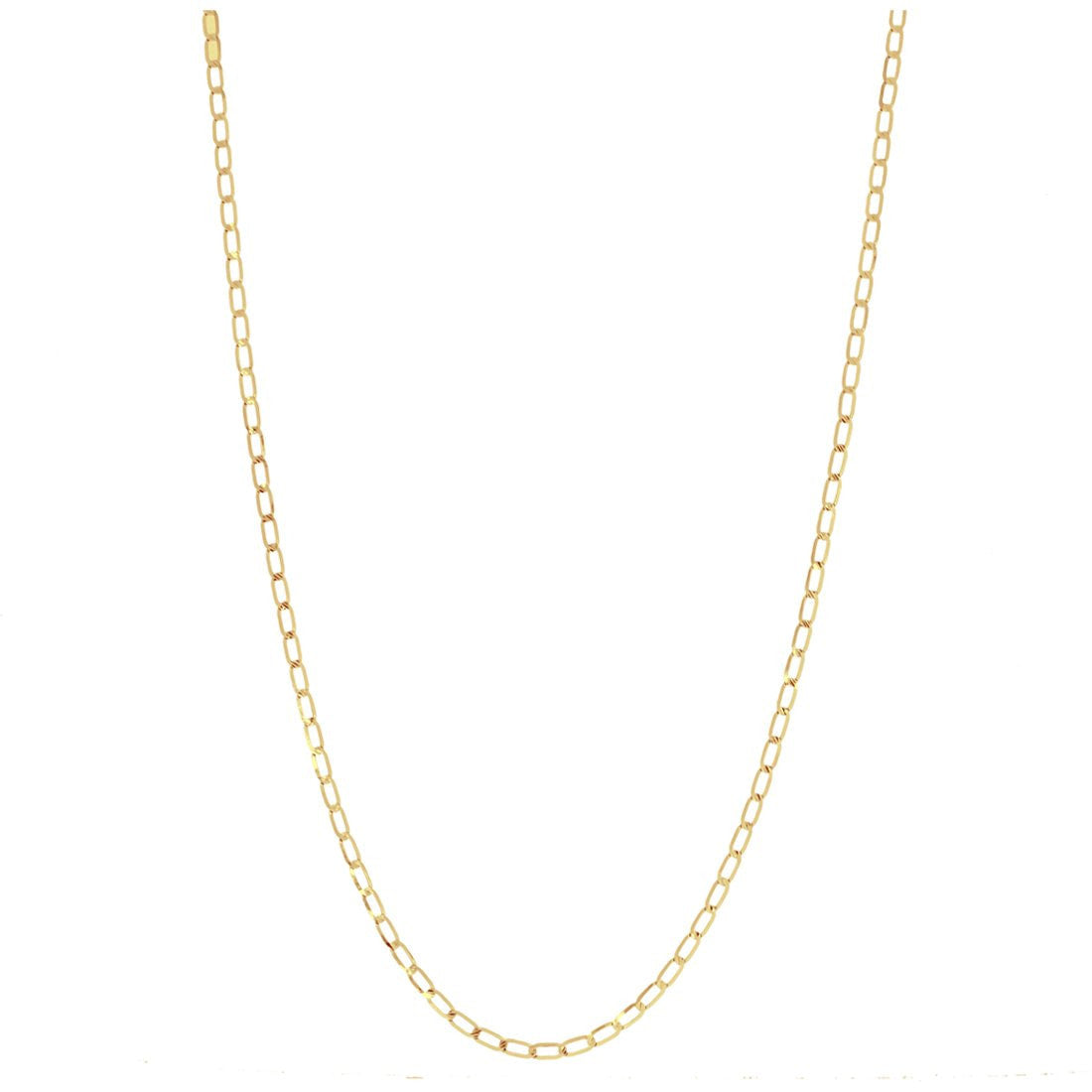 Cadena Oro 14k Eslabón Largo 1 x 1 de 45/50 cm, Ancho 1.5 mm