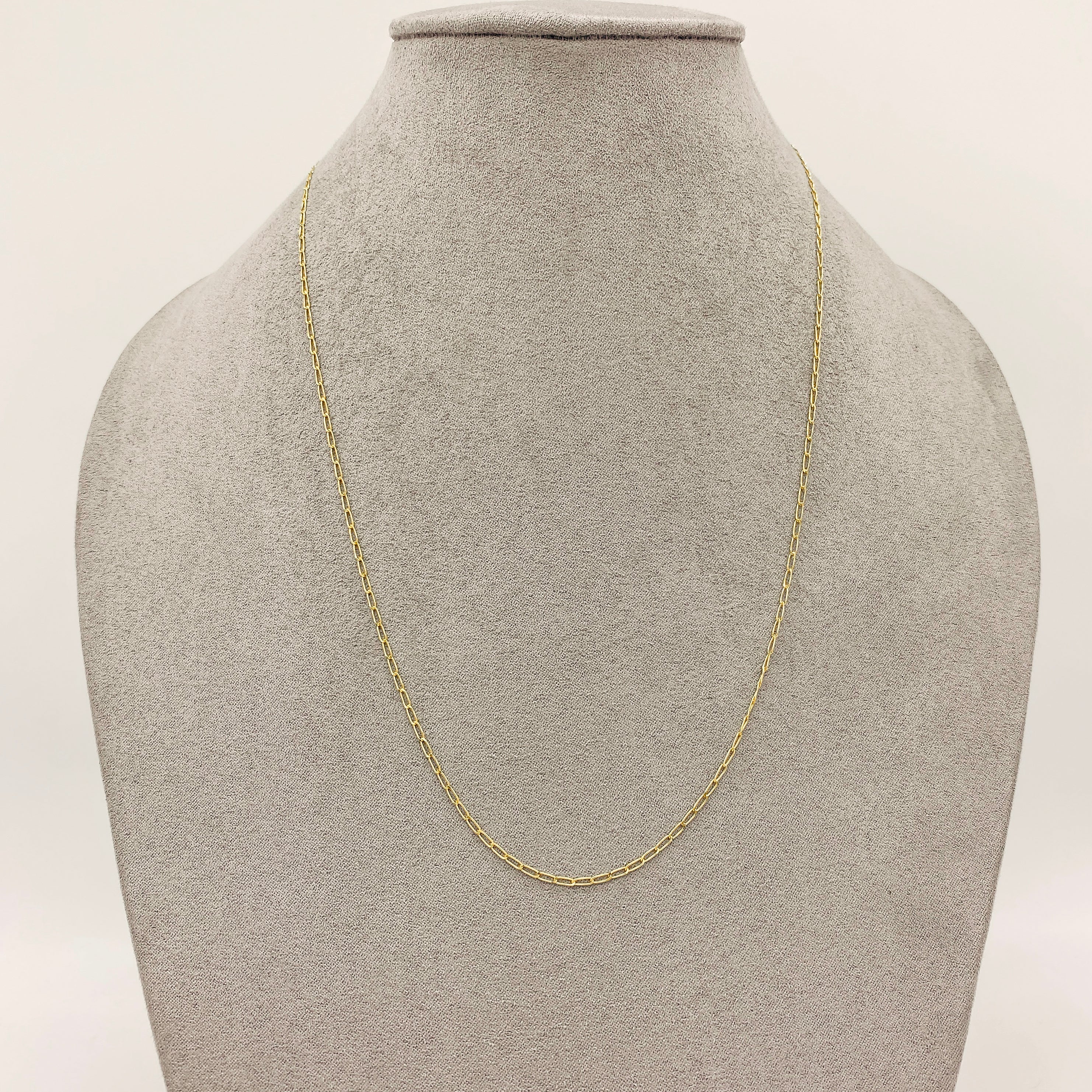 Cadena Oro 14k Eslabón Largo 1 x 1 de 45/50 cm, Ancho 1.5 mm