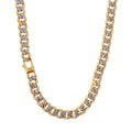 Cadena Oro 14k - Cubana Cerrada Diamantada de 60 cm, Ancho 8.2 mm