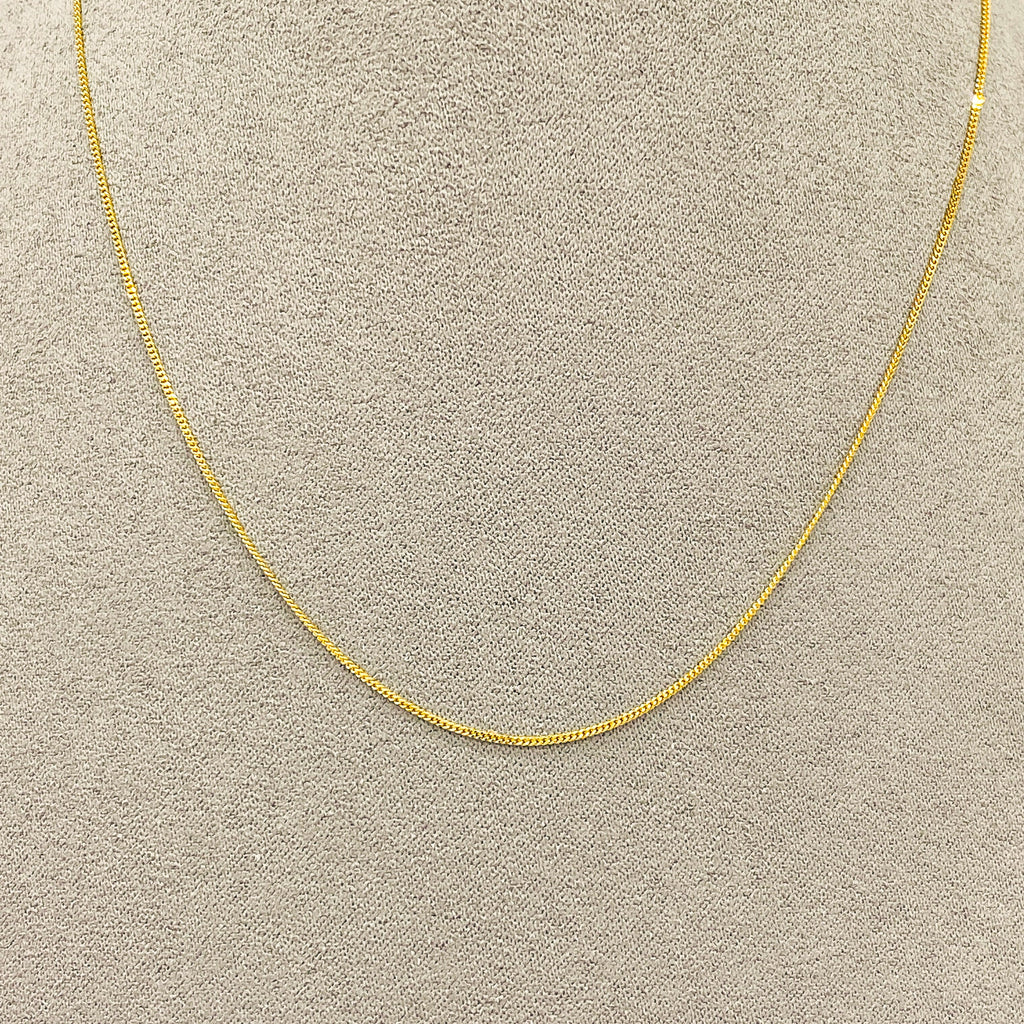 Cadena Oro 14k - Barbada Diamantada 0.9 mm, 35/40/45 cm Largo