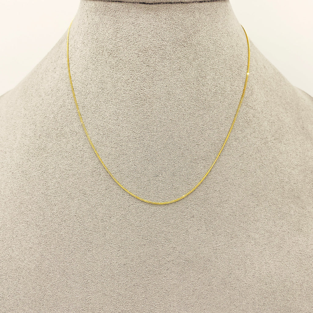 Cadena Oro 14k - Barbada Diamantada 0.9 mm, 35/40/45 cm Largo