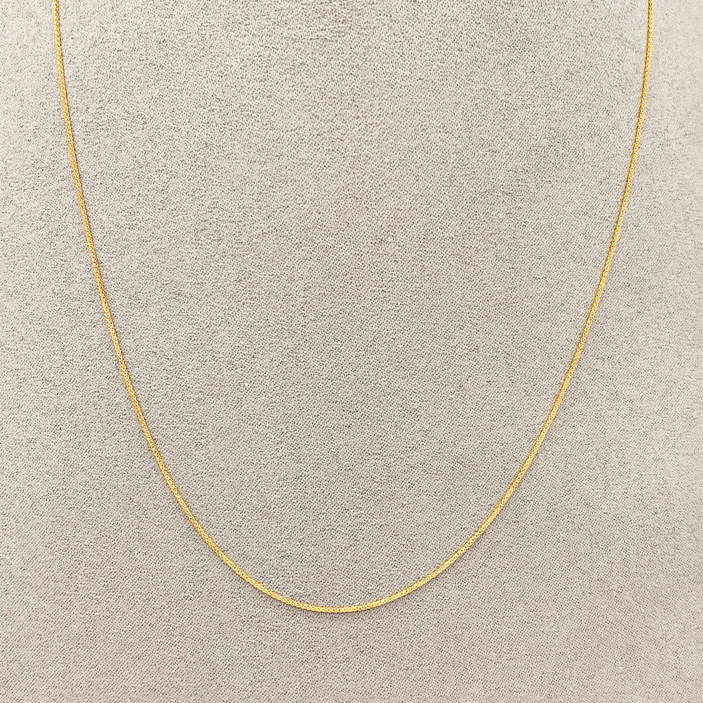 Cadena Oro 14k - Espiga Redonda 0.9 mm, 45/50 cm Largo