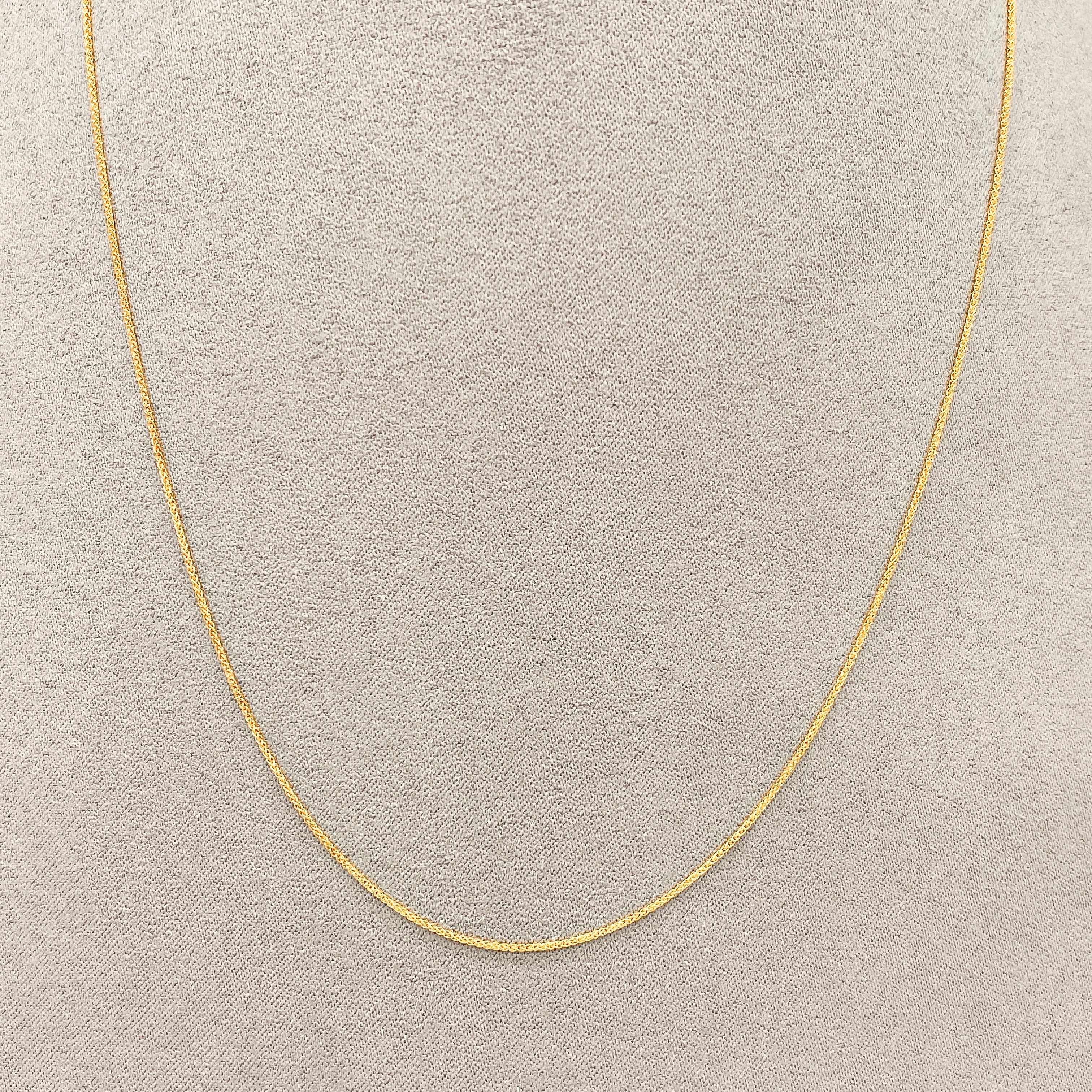 Cadena Oro 14k - Espiga Redonda 0.9 mm, 45/50 cm Largo