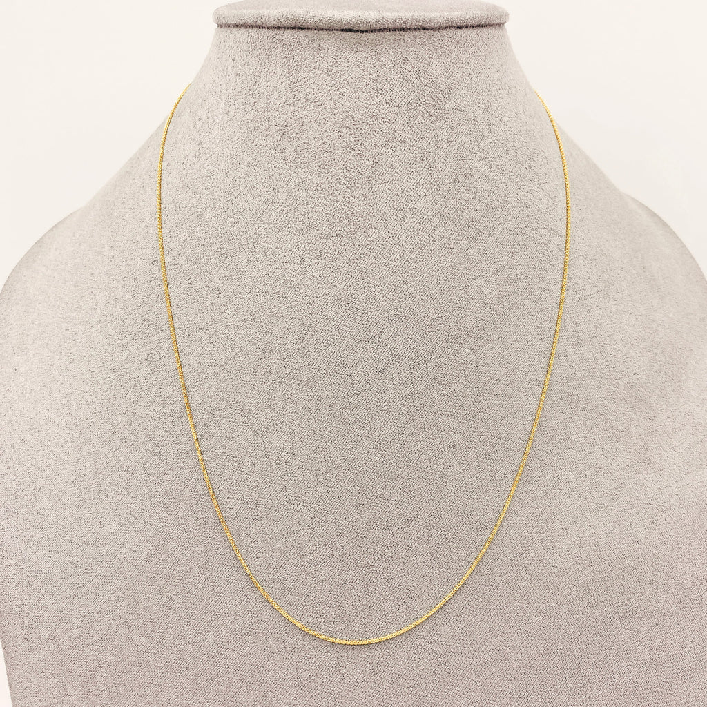 Cadena Oro 14k - Espiga Redonda 0.9 mm, 45/50 cm Largo