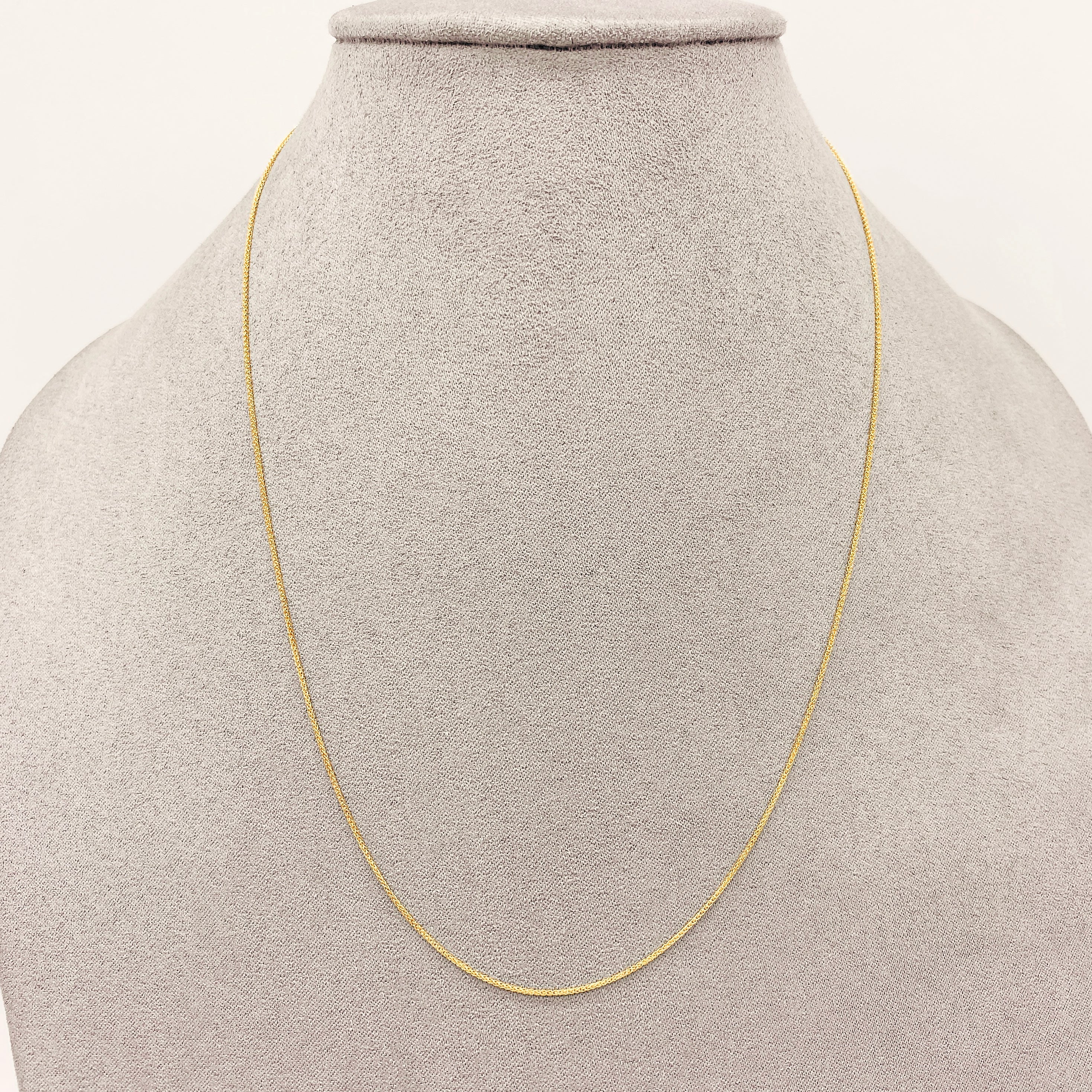 Cadena Oro 14k - Espiga Redonda 0.9 mm, 45/50 cm Largo