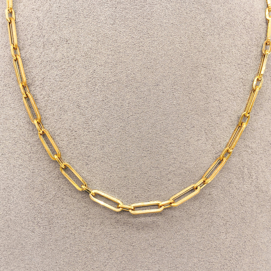 Cadena Oro 14k - Estilo Clip 45 cm de Largo, 1.3 x 0.45 cm Ancho