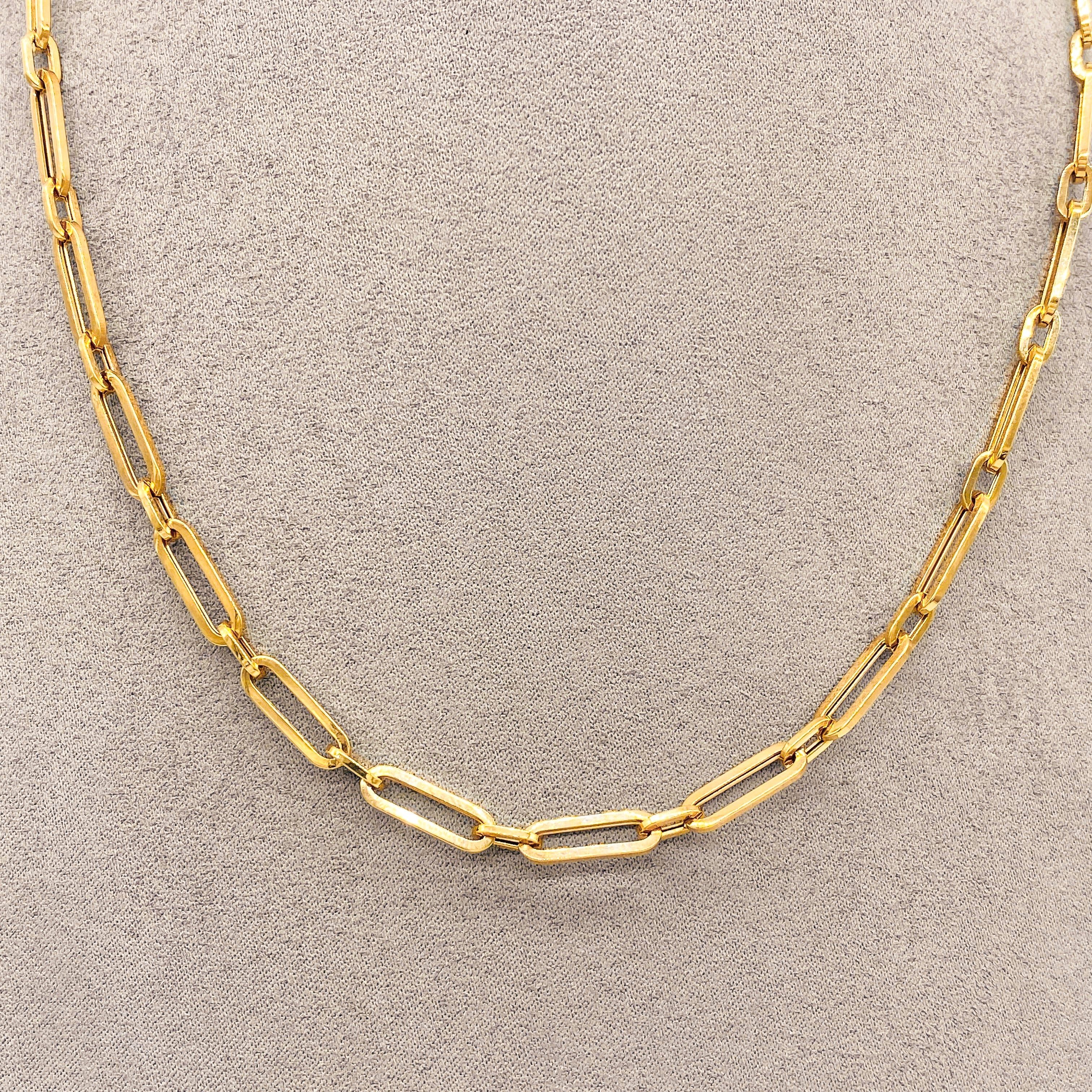 Cadena Oro 14k - Estilo Clip 45 cm de Largo, 1.3 x 0.45 cm Ancho