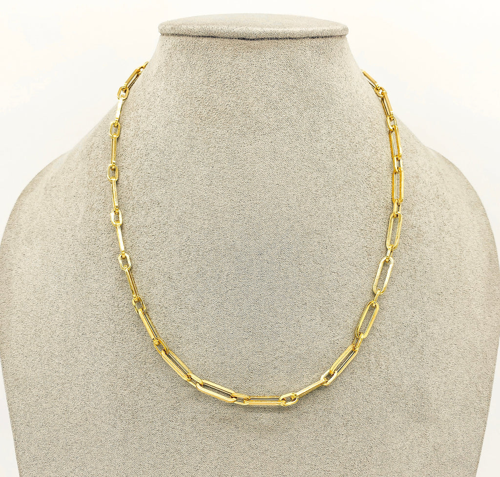 Cadena Oro 14k - Estilo Clip 45 cm de Largo, 1.3 x 0.45 cm Ancho