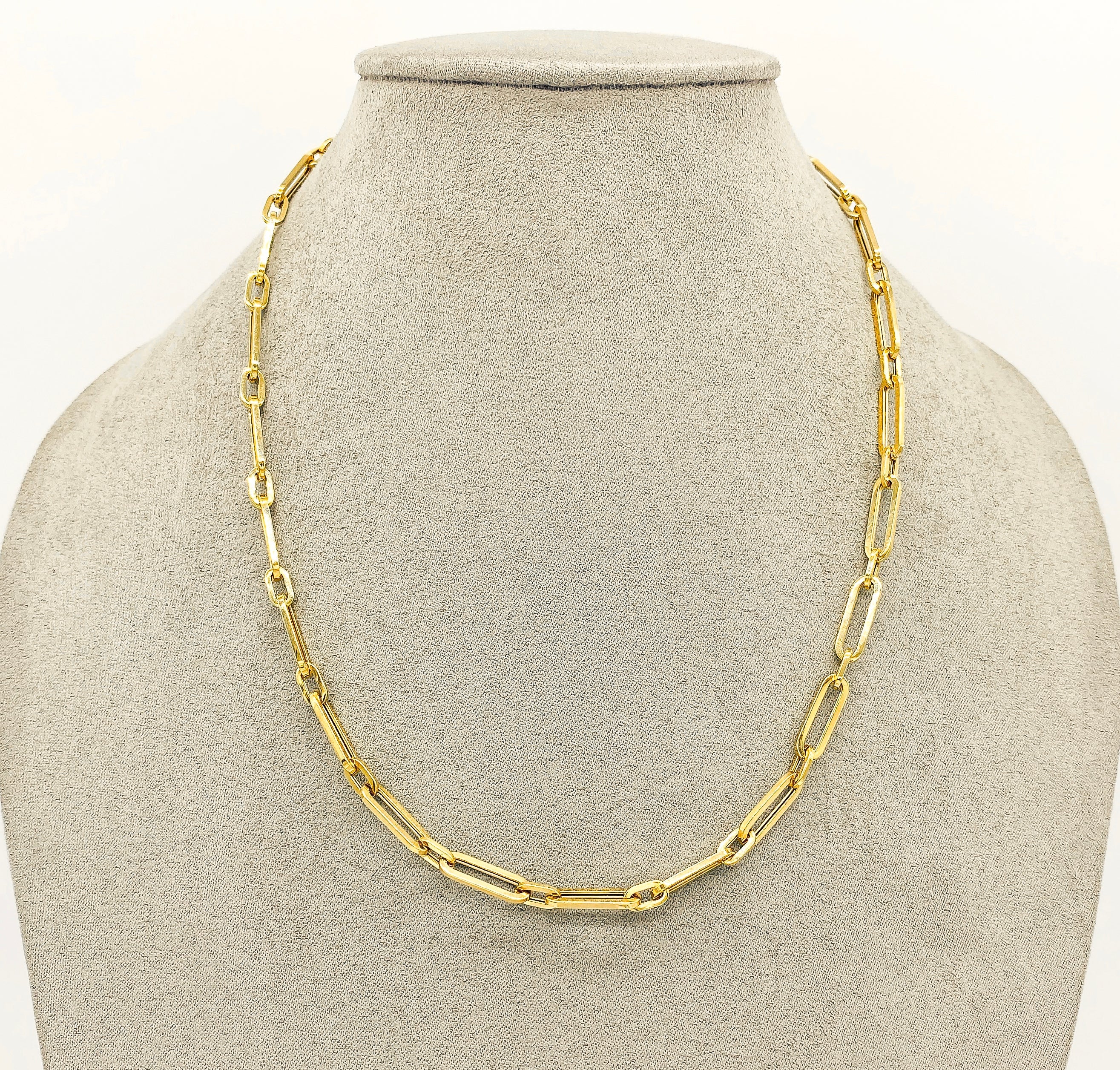 Cadena Oro 14k - Estilo Clip 45 cm de Largo, 1.3 x 0.45 cm Ancho