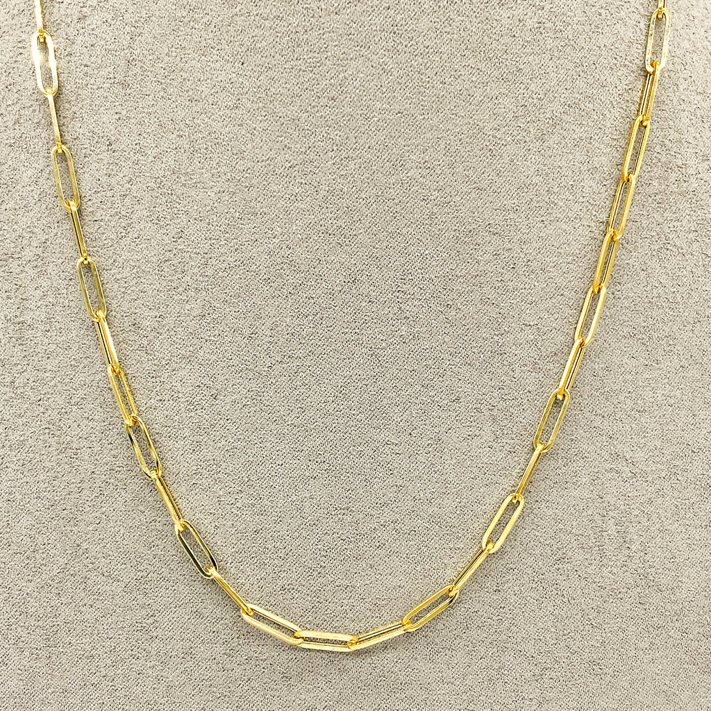 Cadena Oro 14k - Estilo Clip 45 cm de Largo, 1.1 x 0.35 cm Ancho