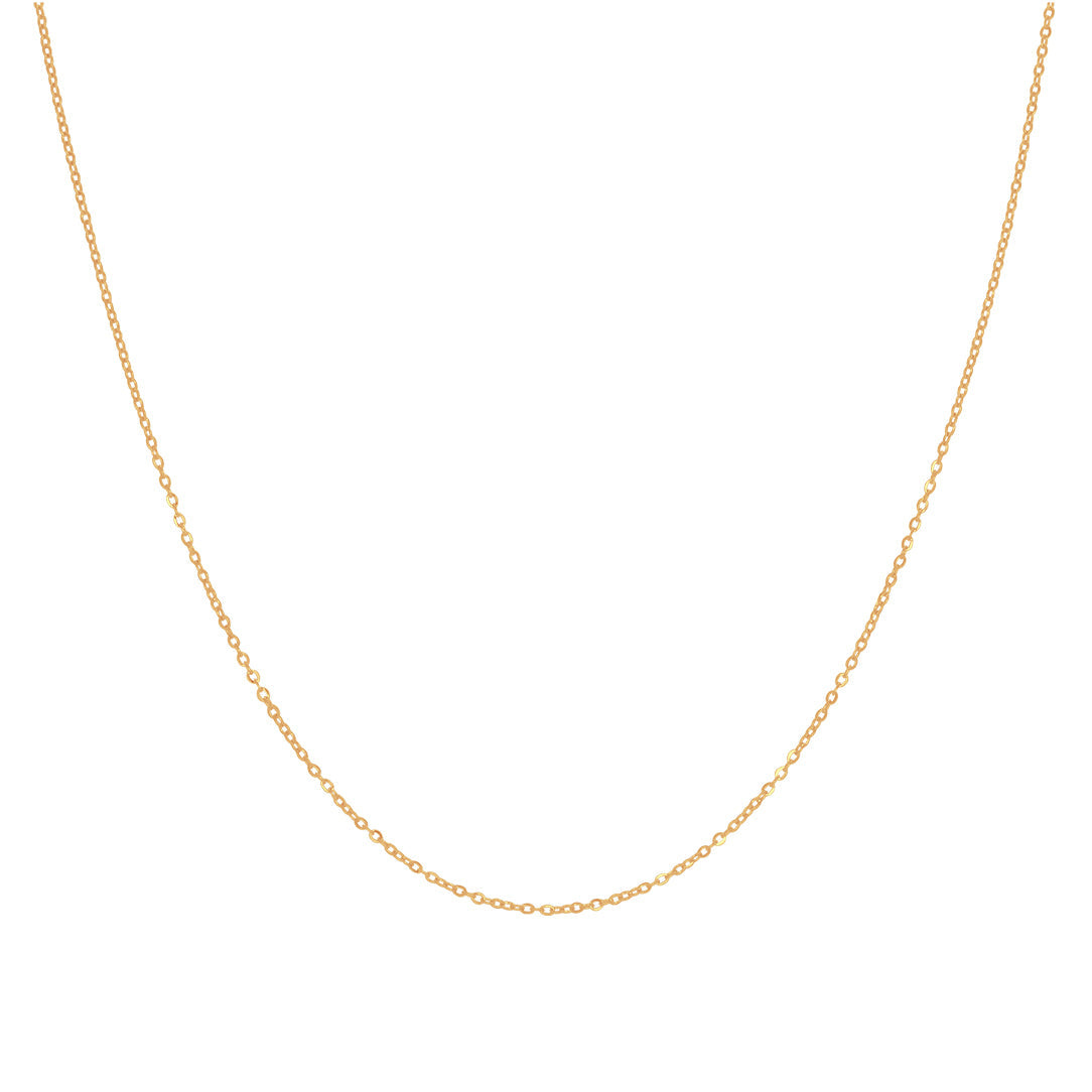 Cadena Oro 14k - Eslabón 1x1, 35/40/45 cm Largo