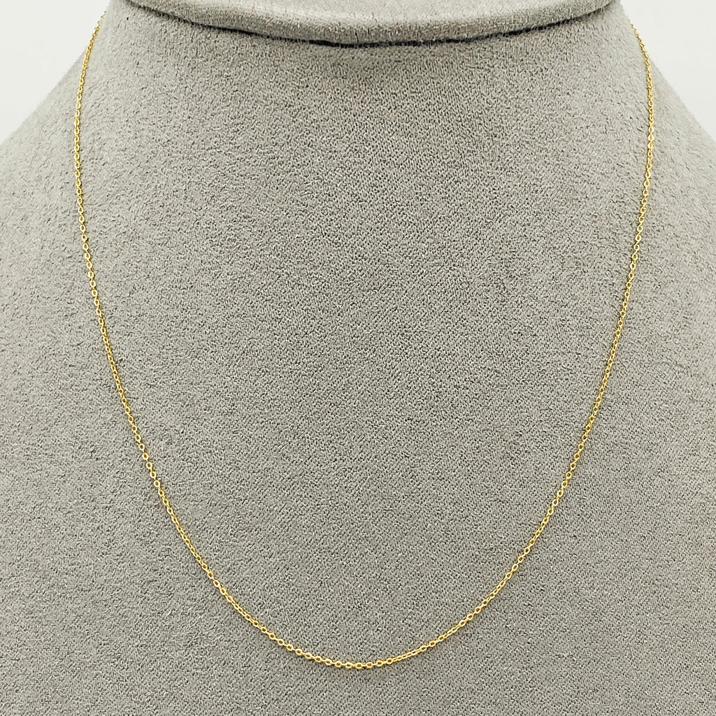 Cadena Oro 14k - Eslabón 1x1, 35/40/45 cm Largo