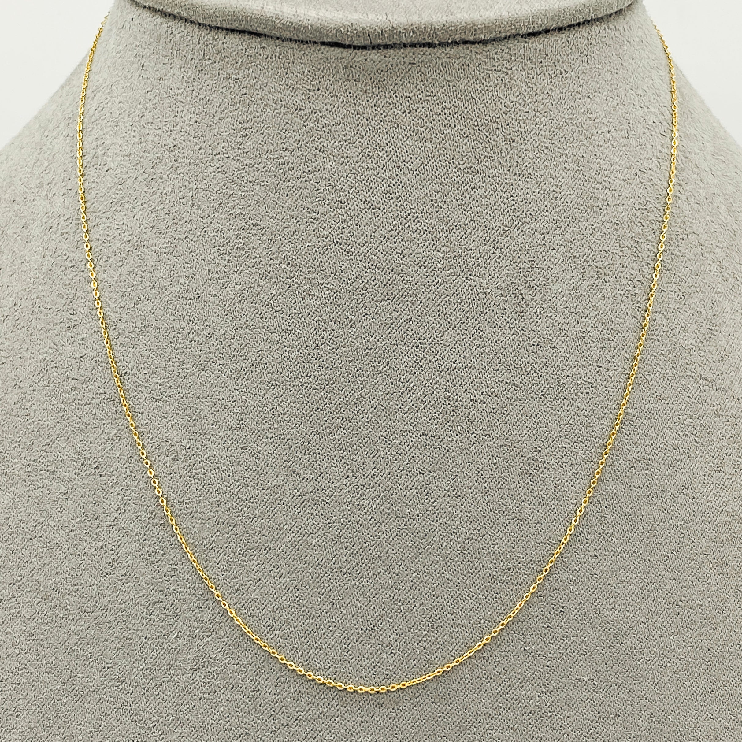Cadena Oro 14k - Eslabón 1x1, 35/40/45 cm Largo