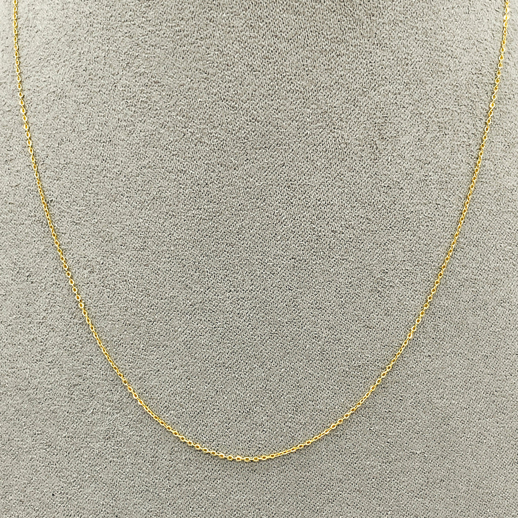 Cadena Oro 14k - Eslabón 1x1, 35/40/45 cm Largo