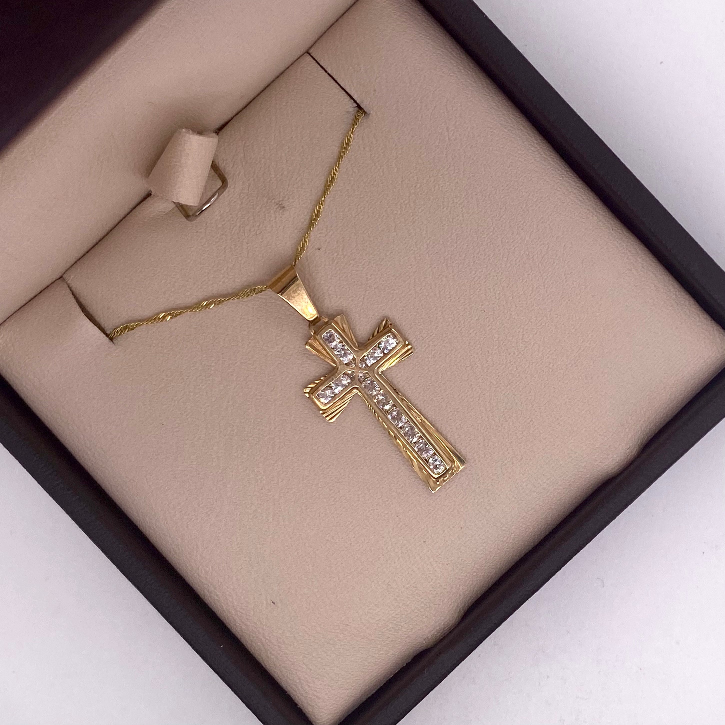 Cruz Oro 10k - Con Zirconias 2.9 cm