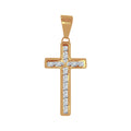 Cruz Oro 10k - Biselado con Zirconias 2.8 cm Alto