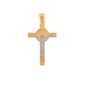 Cruz con Cristo y San Benito Oro 10k - 3.3 cm