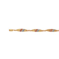 Esclava China con Placas, 12.5 cm Largo, Ancho 7 mm, Oro Florentino 10k