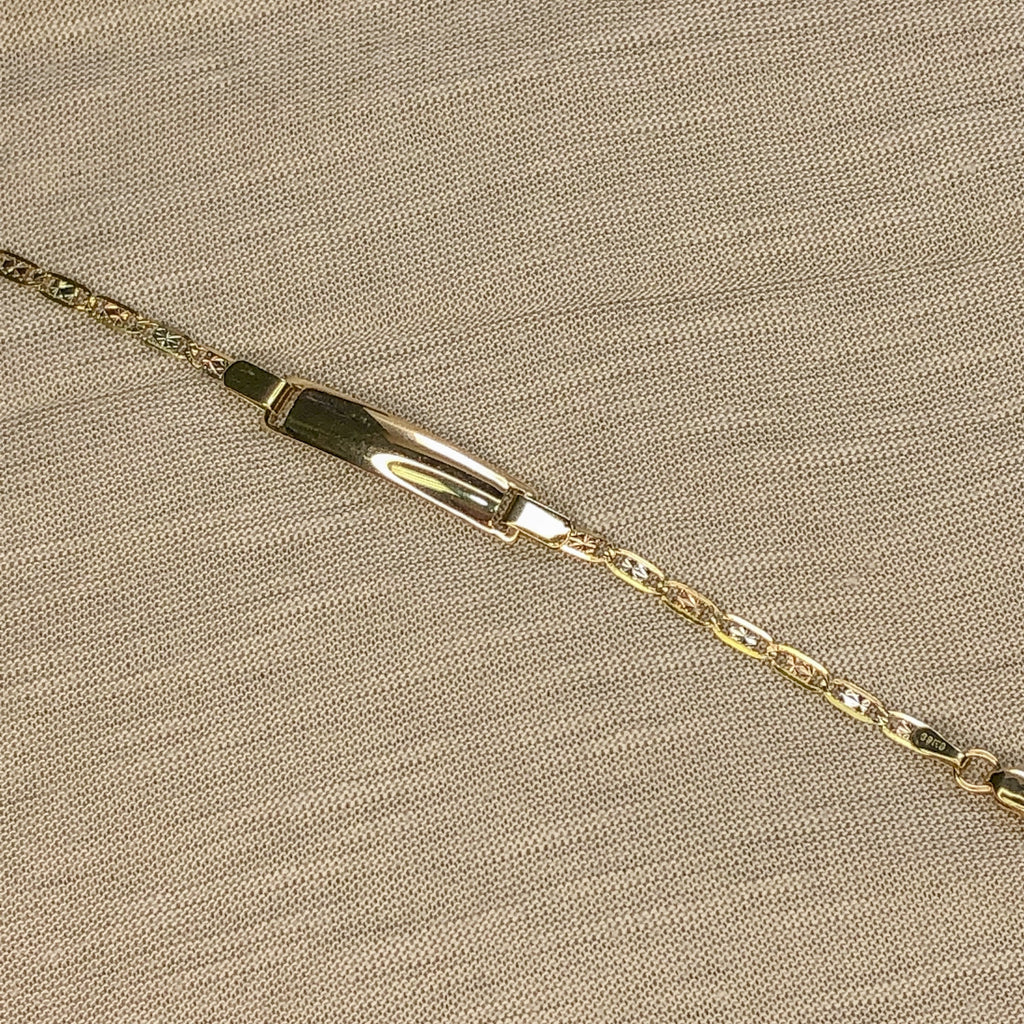 Esclava Gucci Diamantantada, 12.5 cm Largo, Ancho 4 mm, Oro Florentino 10k
