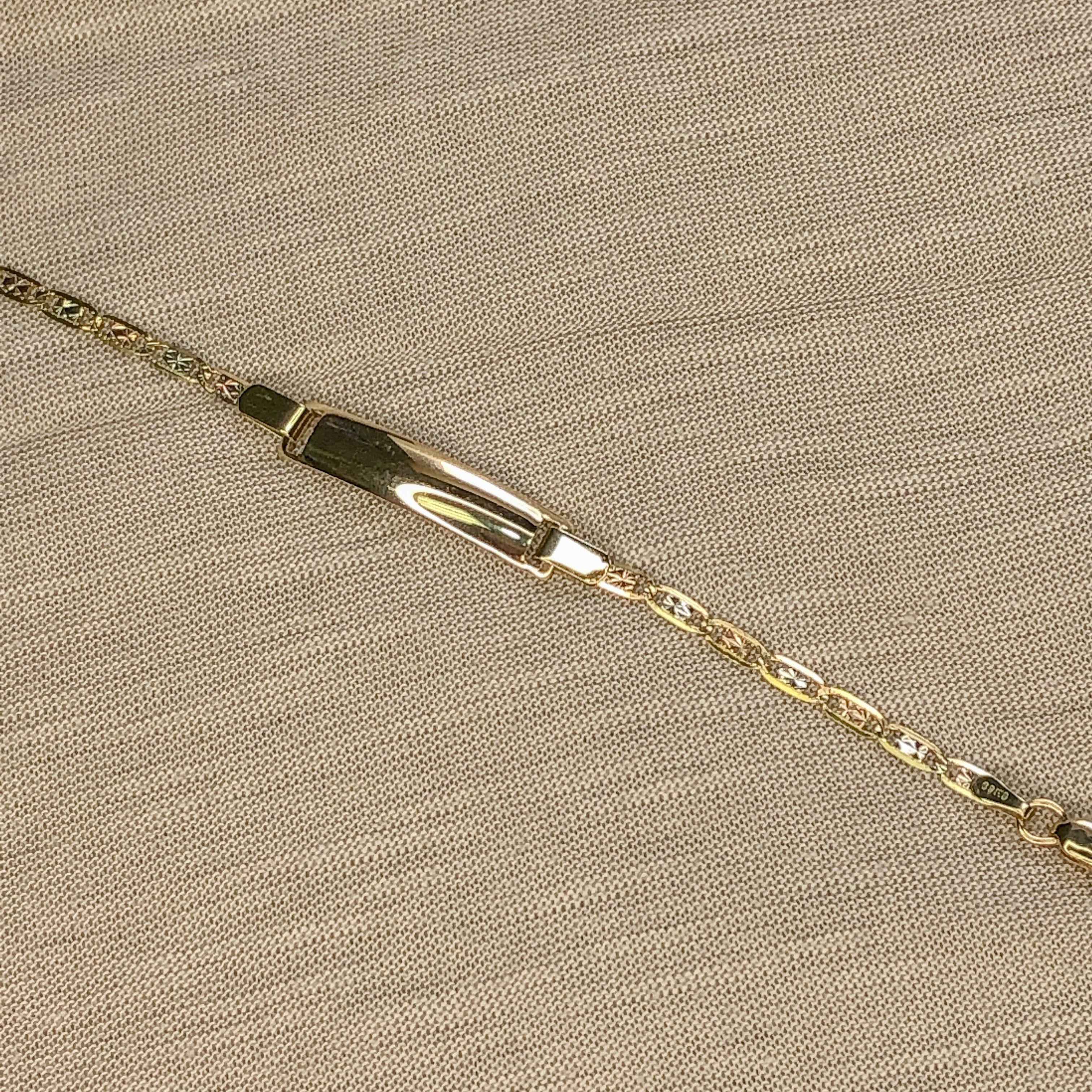Esclava Gucci Diamantantada, 12.5 cm Largo, Ancho 4 mm, Oro Florentino 10k
