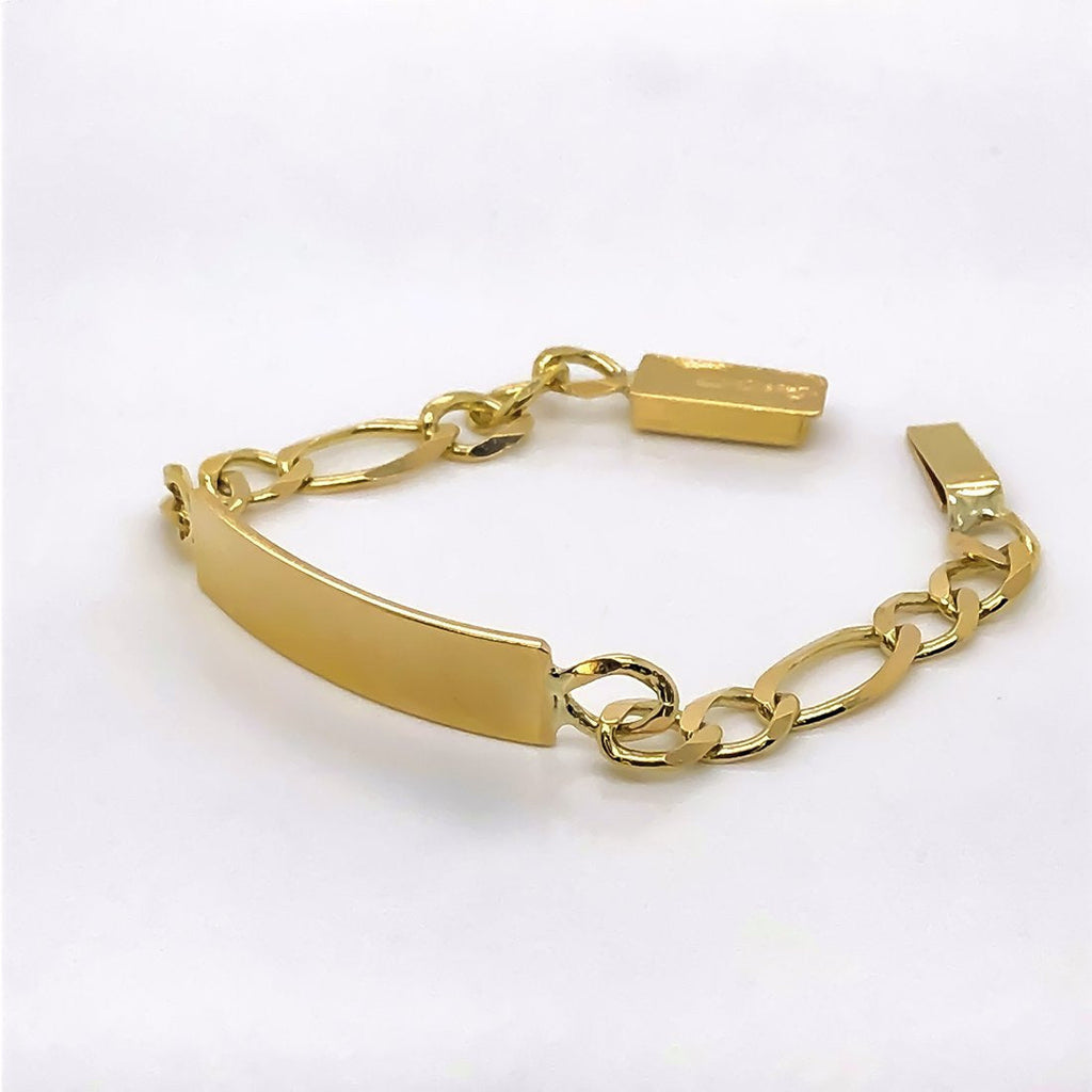 Esclava Oro 10k - Tejido Cartie Largo 12 cm, Ancho 6 mm