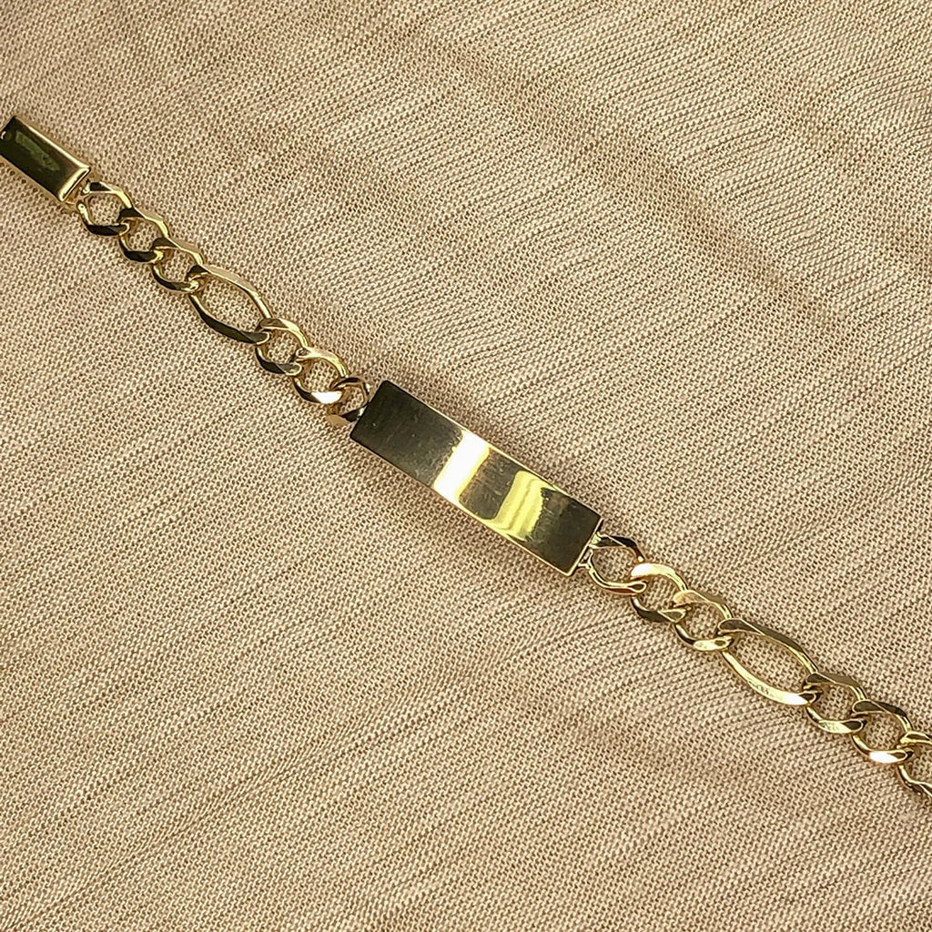Esclava Oro 10k - Tejido Cartie Largo 12 cm, Ancho 6 mm