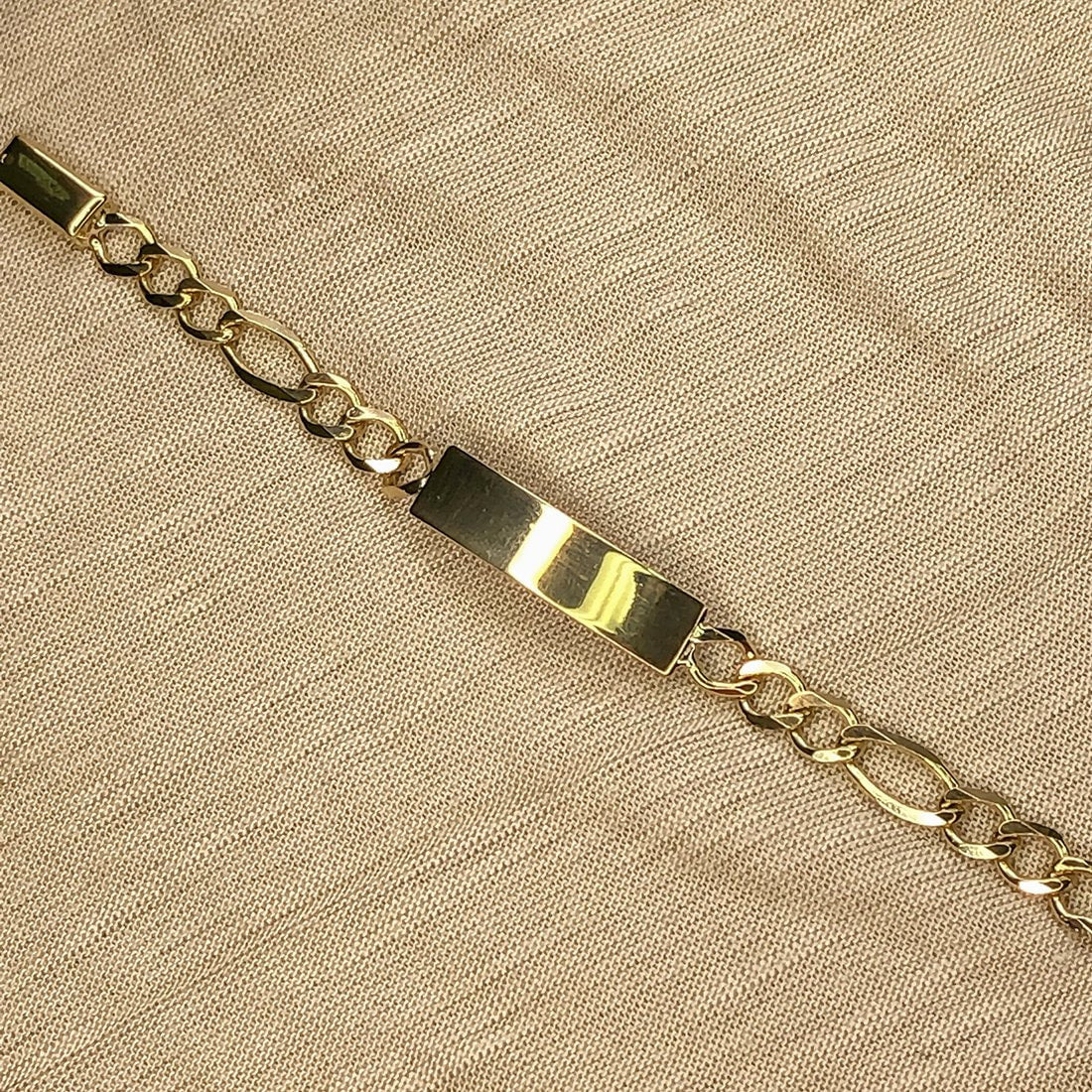 Esclava Oro 10k - Tejido Cartie Largo 12 cm, Ancho 6 mm
