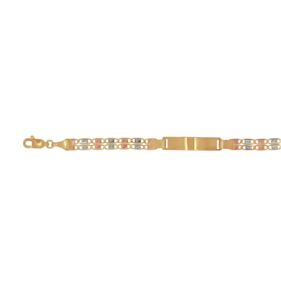 Esclava Oro 10k - Florentino con Doble Eslabón, 12.5 cm Largo