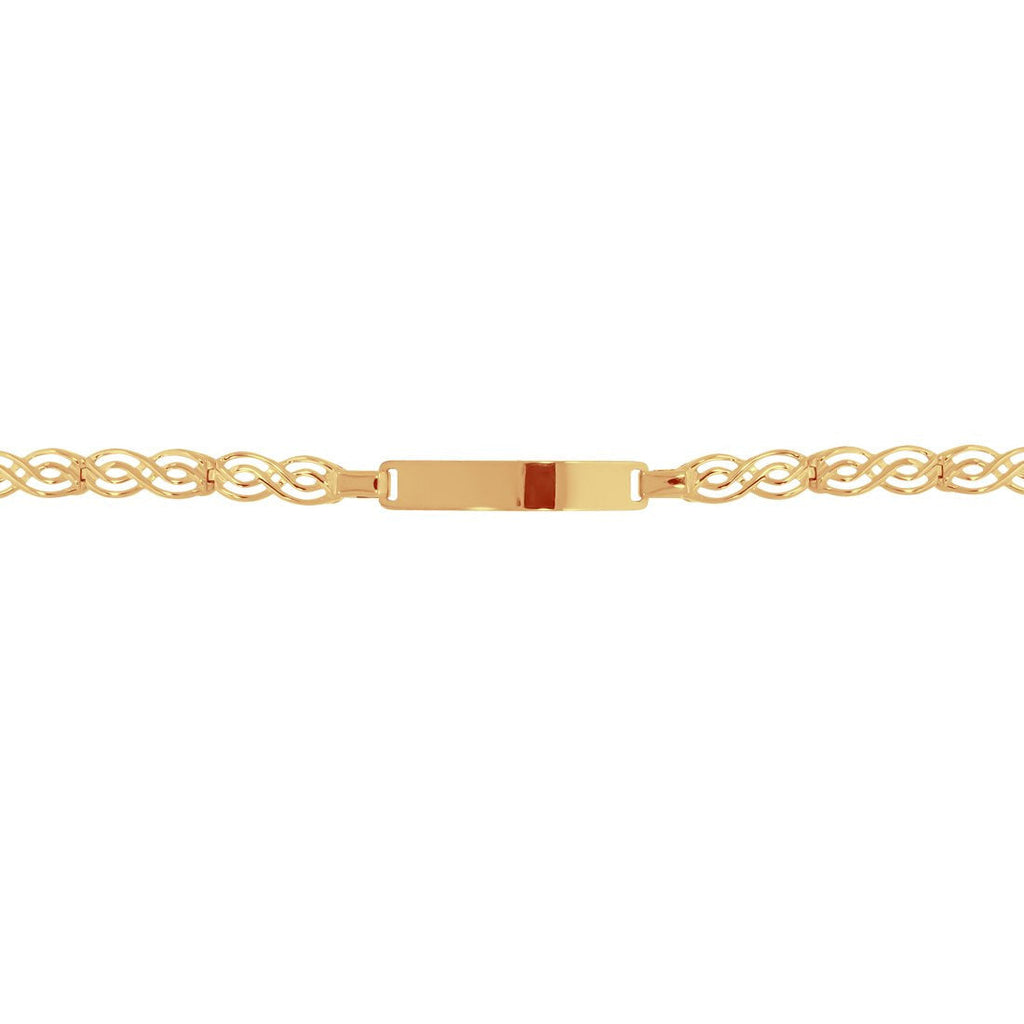 Esclava Oro 10k, Doble Infinitos, 15.5 cm Largo, Ancho 5 mm