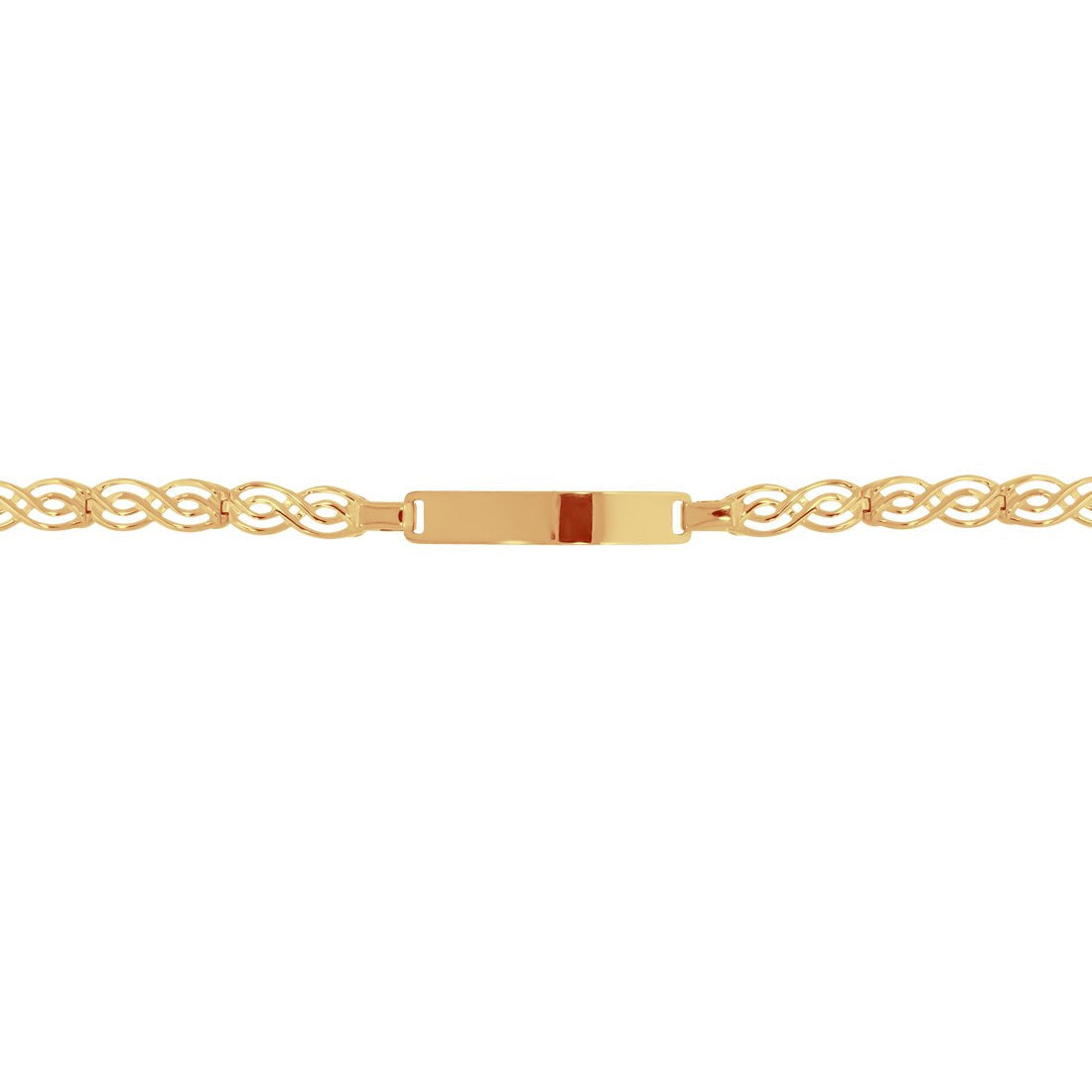 Esclava Oro 10k, Doble Infinitos, 15.5 cm Largo, Ancho 5 mm