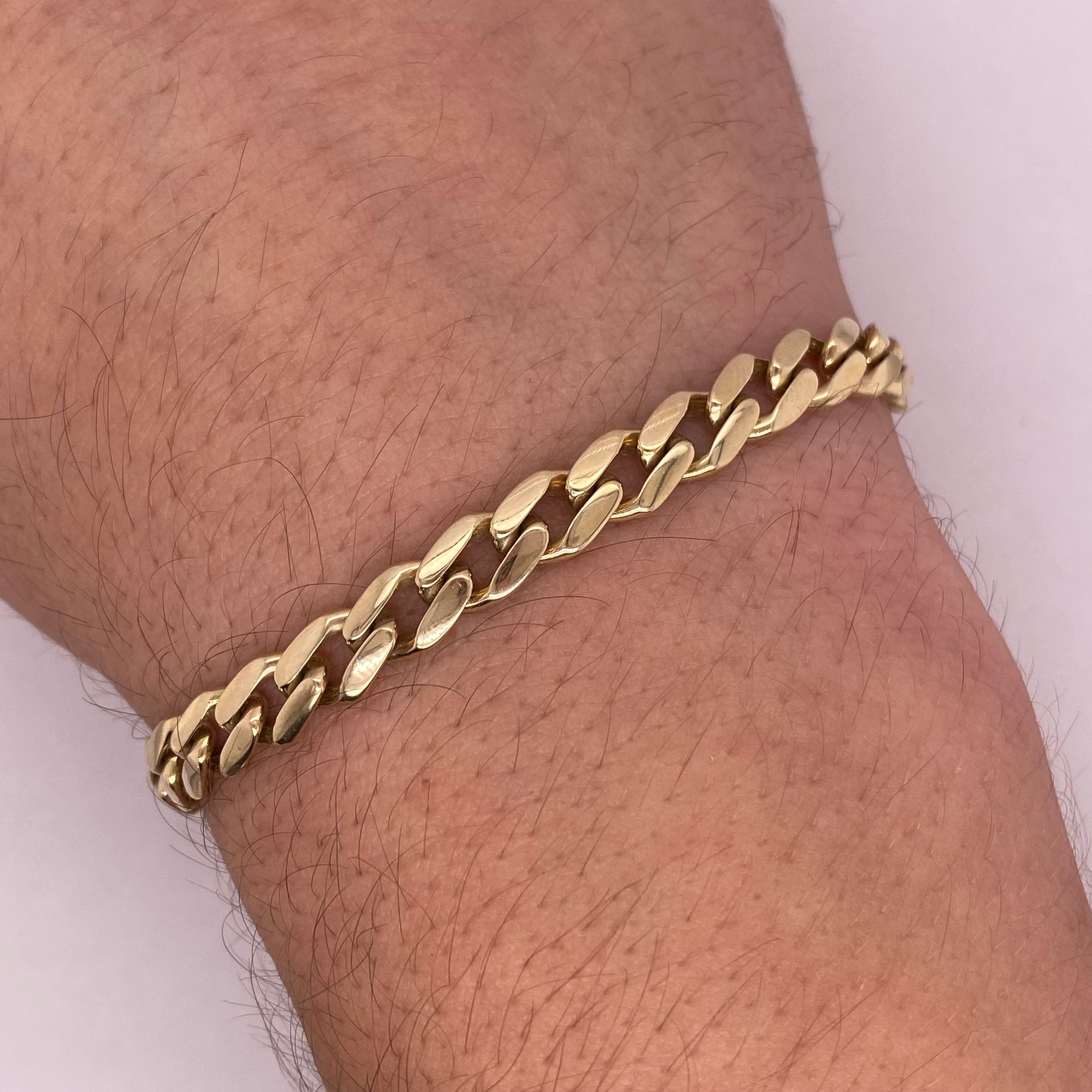 Pulso Oro 10k - Barbado Liso 6.5 mm Ancho, 18/21 cm Largo