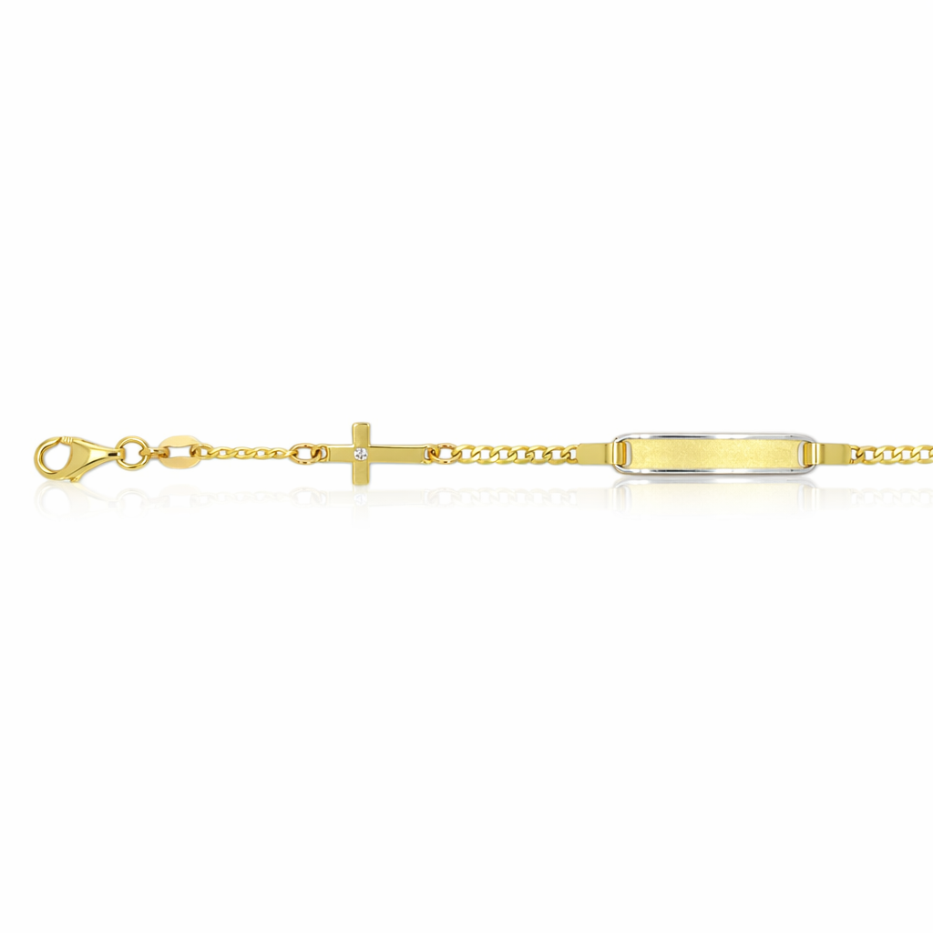 Esclava Oro 10k - Tejido Barbado Largo 14 cm, Ancho 2 mm