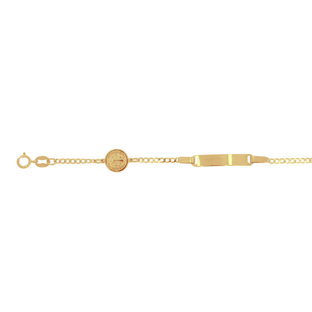 Esclava Oro 10k - Tejido Barbado Largo 12.5 a 14 cm, Ancho 2 mm
