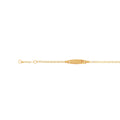 Esclava Oro 10k - Placa con Cruz, Ajustable de 12 a 14 cm