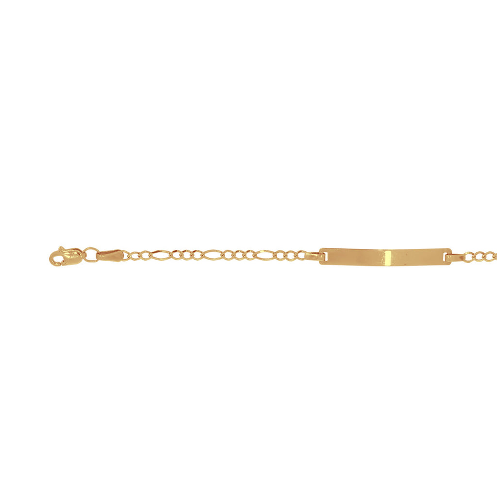 Esclava Oro 10k - Tejido Cartie con Placa 13.9 cm Largo