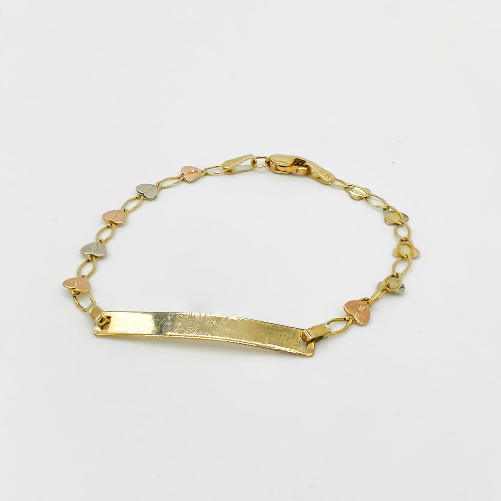 Esclava Oro 10k - Corazones Florentinos 14/15 cm Largo