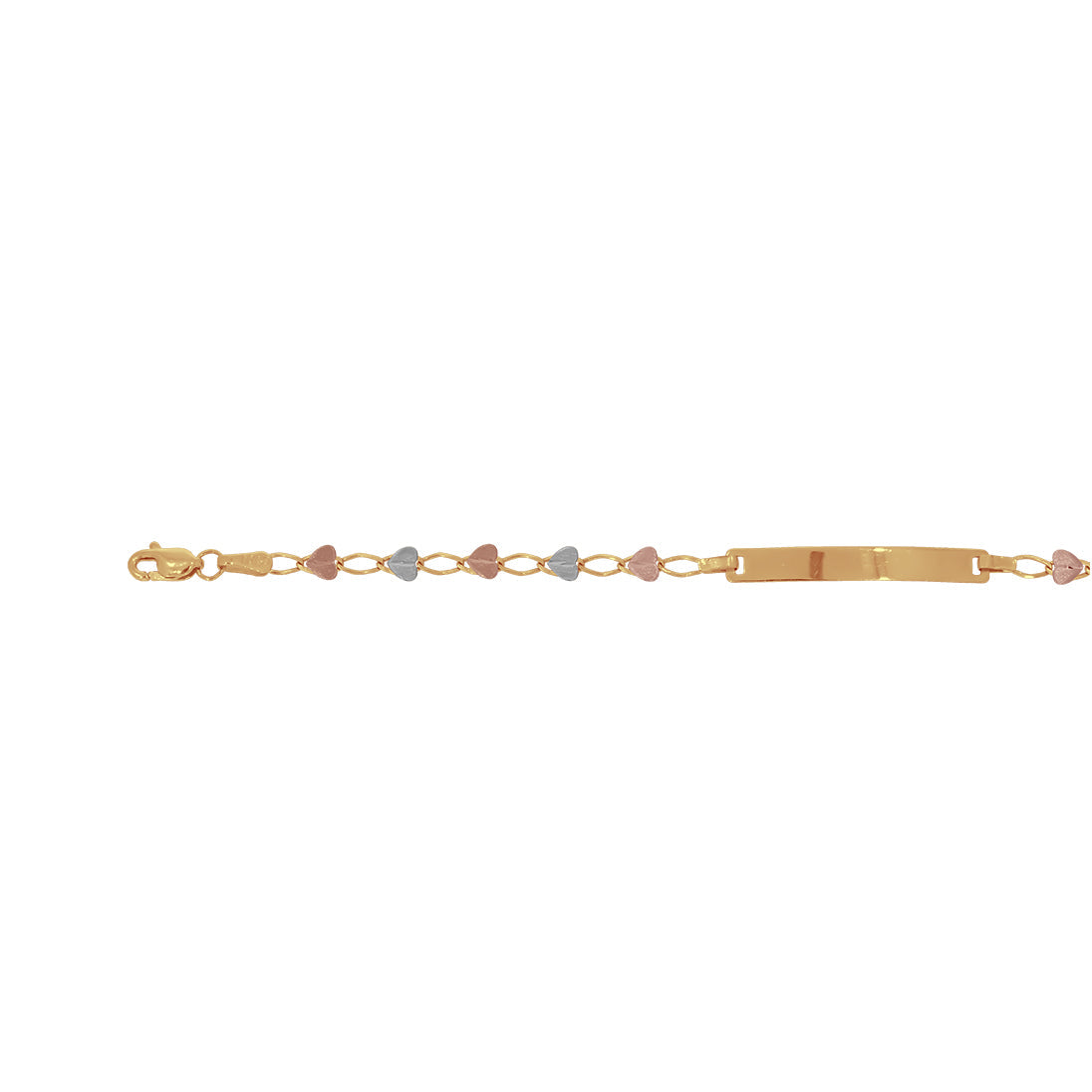 Esclava Oro 10k - Corazones Florentinos 14/15 cm Largo