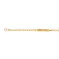 Esclava Oro 10k - Eslabones con Placa, Ajustable de 12 a 14 cm