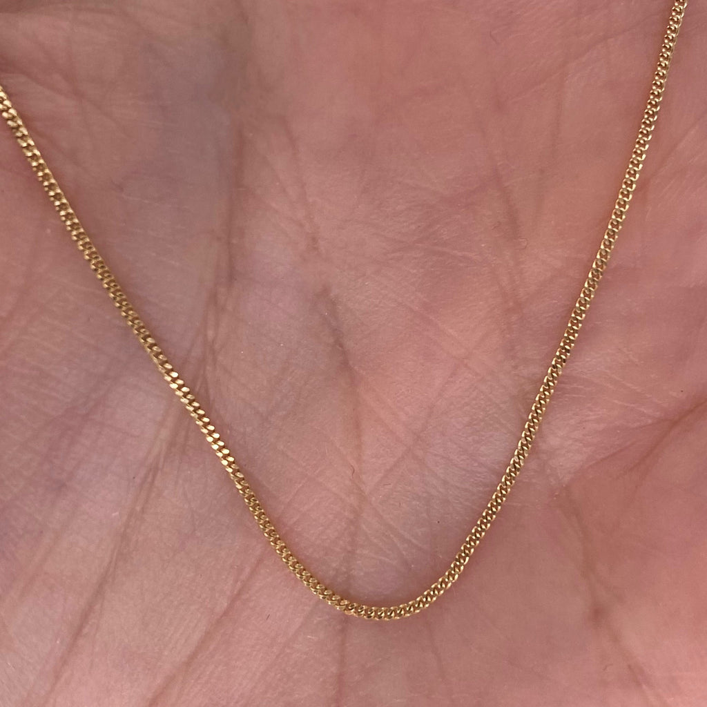 Cadena Oro 14k - Barbada Diamantada 0.9 mm, 35/40/45 cm Largo