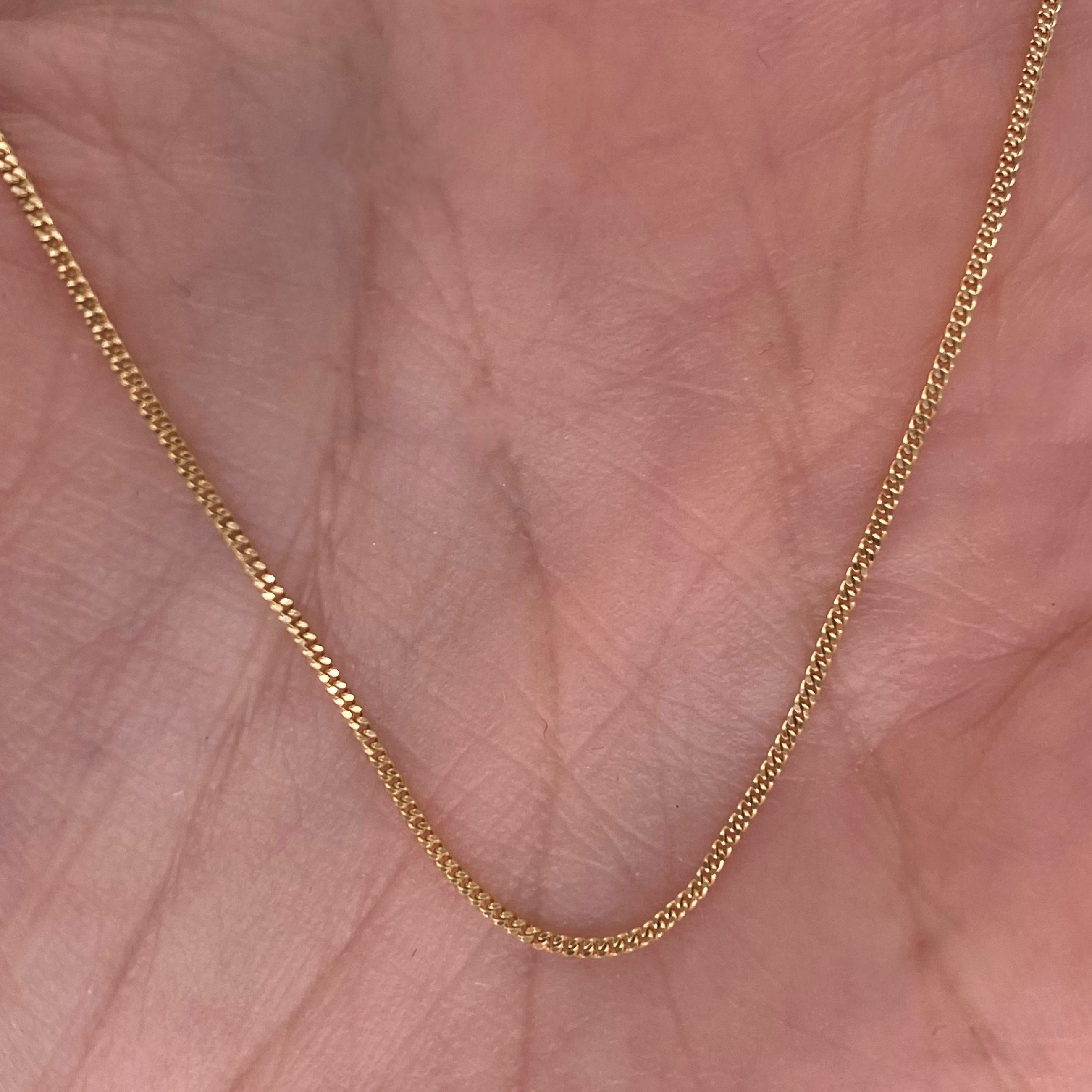 Cadena Oro 14k - Barbada Diamantada 0.9 mm, 35/40/45 cm Largo